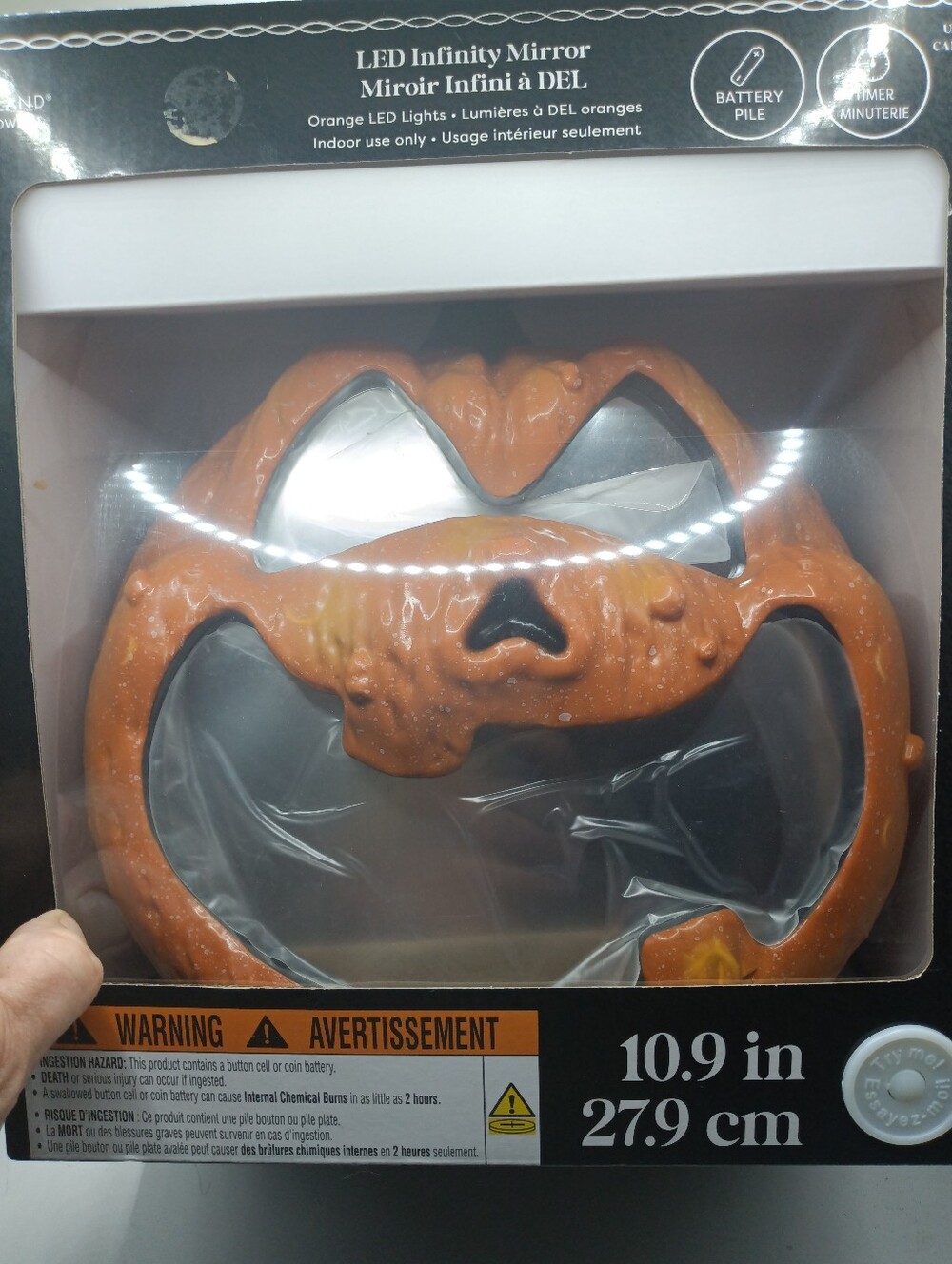 Halloween LED Infinity Mirror Pumpkin NEW